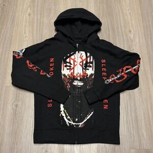 Sleep Token Vessel Mask Hoodie Full Zip Black Red Graphic Size M Unisex